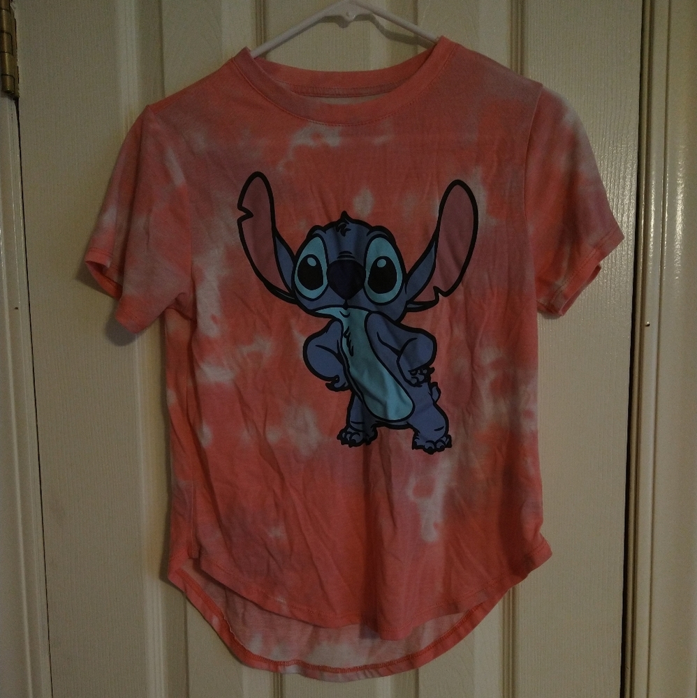 Disney tie-dye pink stitch tee